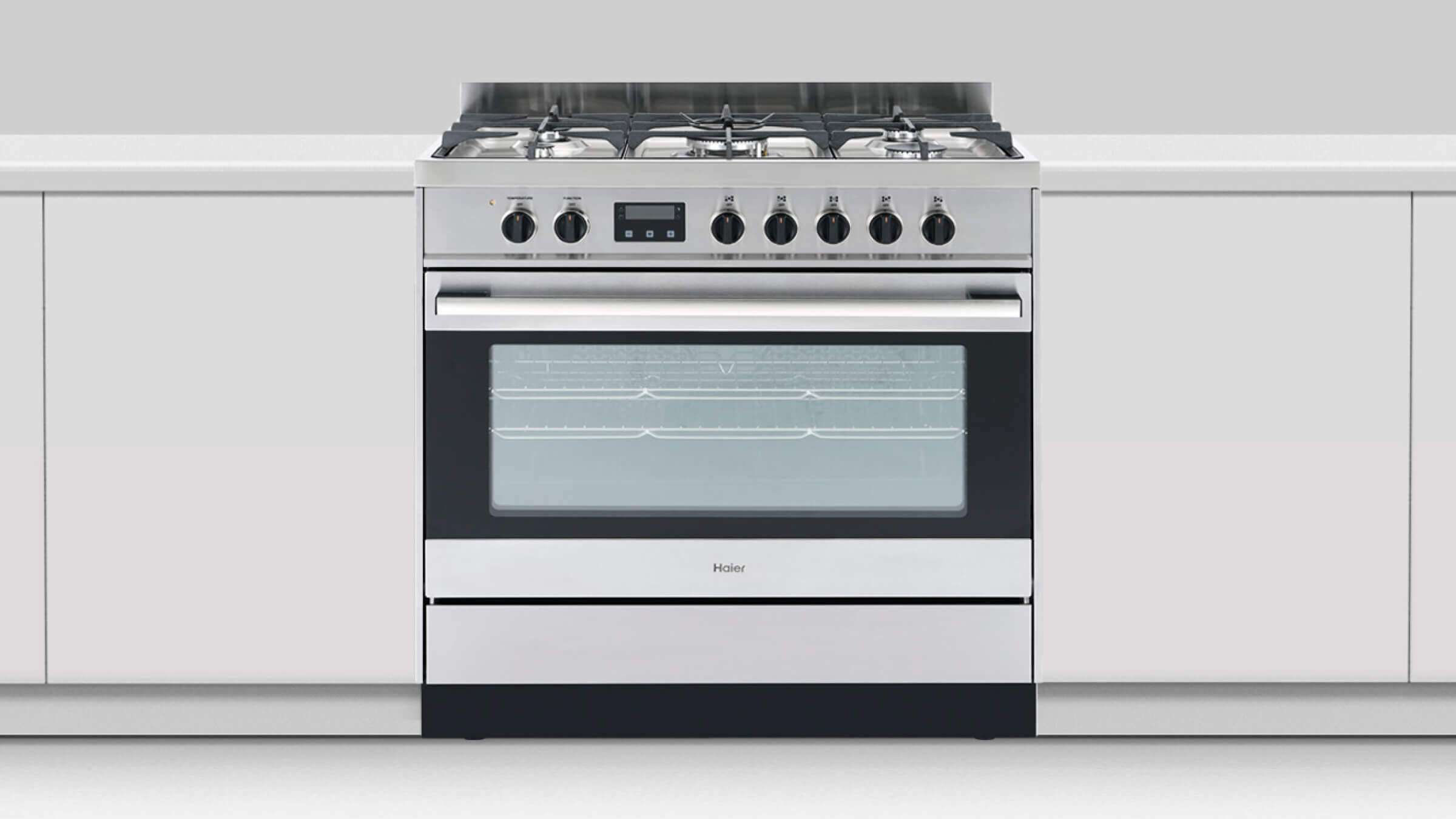 Freestanding Cooker Dual Fuel 90cm 5 Burners Haier New Zealand