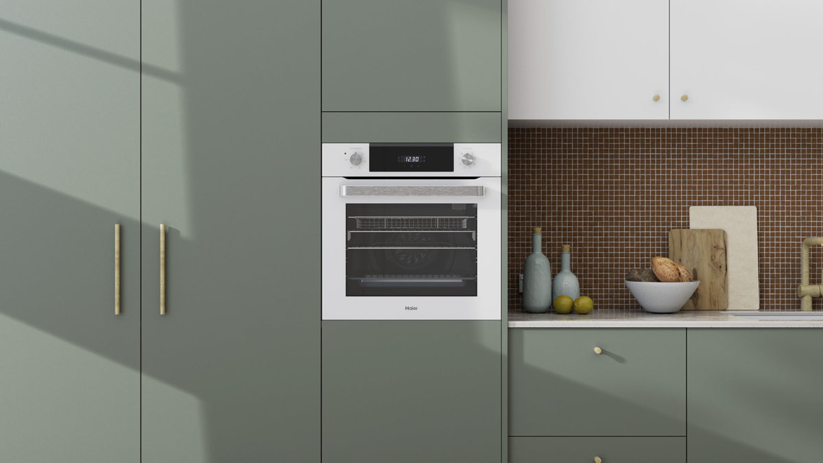 Subtle light grey wall oven
