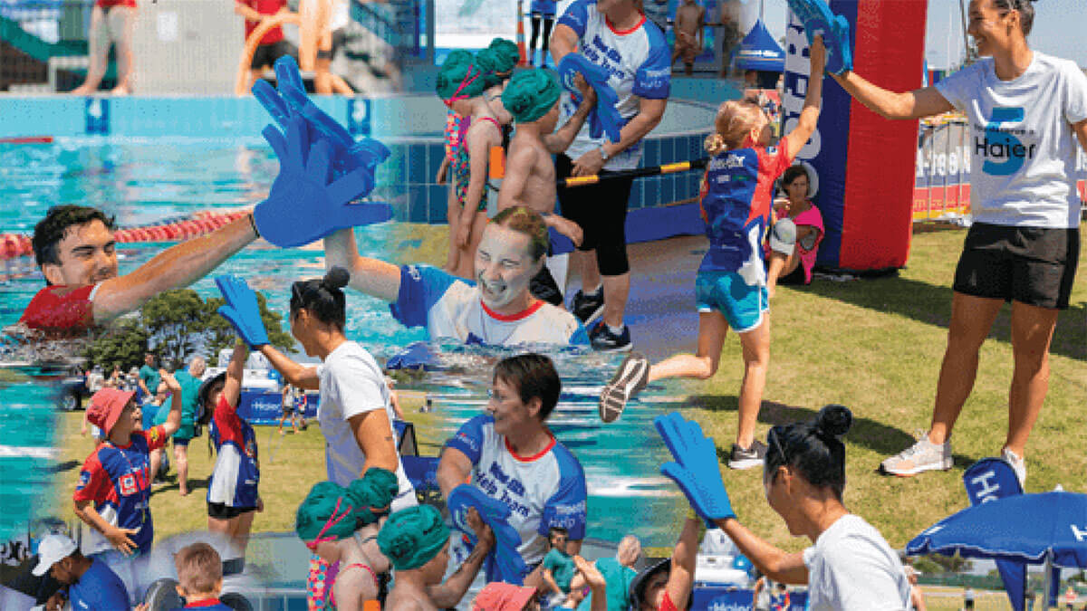 Kids participating in different activities at Weet-Bix Tryathlon
